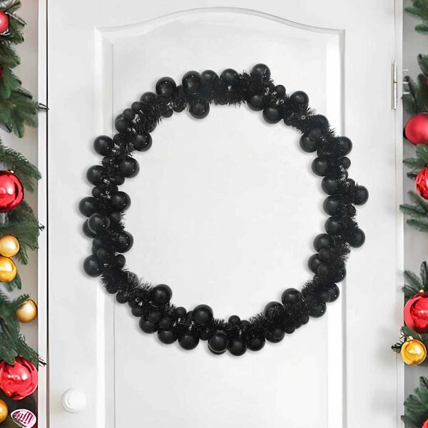 vidaXL Christmas Ball Garland Black 186 cm Polystyrene
