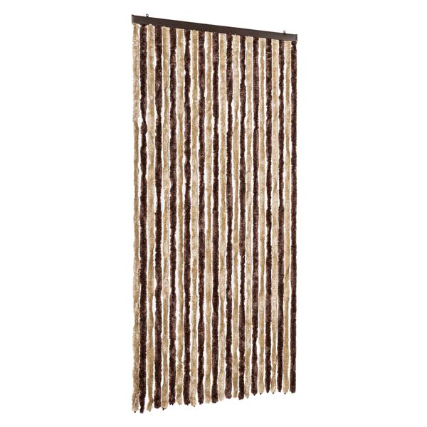 vidaXL Fly Curtain Beige and Light Brown 100x200 cm Chenille