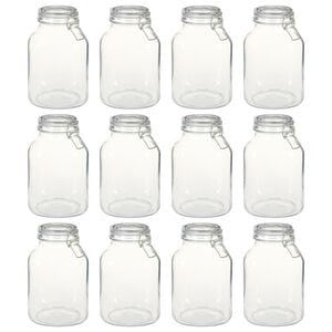 vidaXL Glass Jars with Lock 12 pcs 3 L
