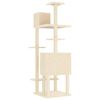 vidaXL Cat Tree with Sisal Scratching Posts Cream 154 cm