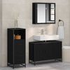 vidaXL Bathroom Furniture Set 3 pcs Black Oak Engineered Wood