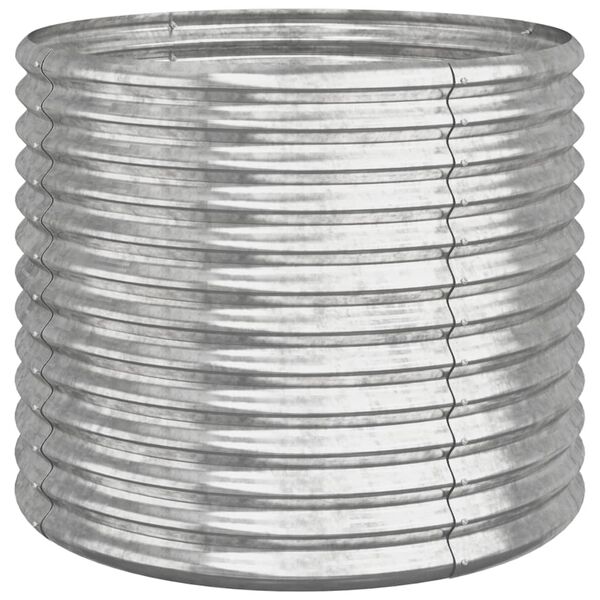 vidaXL Garden Planter Galvanised Steel 80x80x68 cm Silver