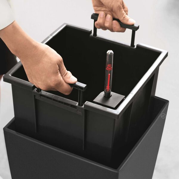LECHUZA Planter Cubico 30 ALL-IN-ONE Charcoal 18184