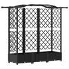 vidaXL Raised Bed with Trellis and Roof Black 163 x 40 x 123 cm PP