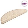 vidaXL Stair Mats 30 pcs 56x17x3 cm Cream Half Round