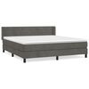 vidaXL Box Spring Bed with Mattress Dark Grey 180x200 cm Velvet