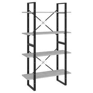 vidaXL 4-Tier Book Cabinet Concrete Grey 80x30x140 cm Engineered Wood