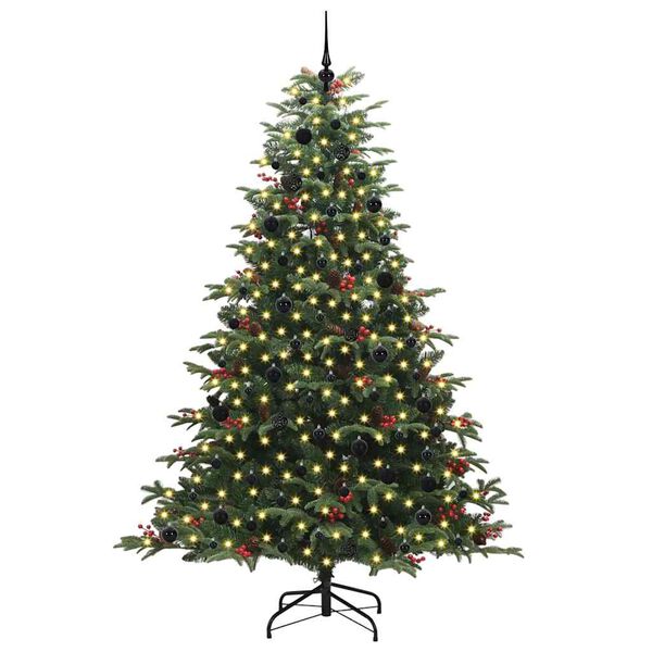 vidaXL Artificial Christmas Tree with 300 LEDs with Stand Green 240 cm