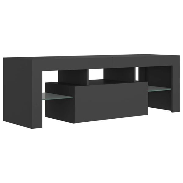 vidaXL TV Cabinet with LED Lights Grey 120x35x40 cm