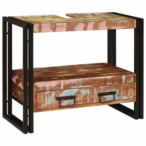 vidaXL Bathroom Sink Cabinet with Drawer Solid Reclaim wood and Iron