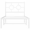 vidaXL Metal Bed Frame without Mattress with Headboard White 75x190cm