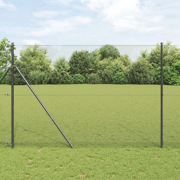 vidaXL Welded Wire Fence Grey 1.6 x 10 m Steel