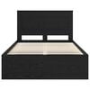 vidaXL Bed Frame with Headboard Black 120 x 190 cm Solid Pine Wood