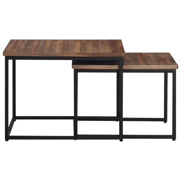 vidaXL Nesting Coffee Tables 2 pcs Solid Wood Teak