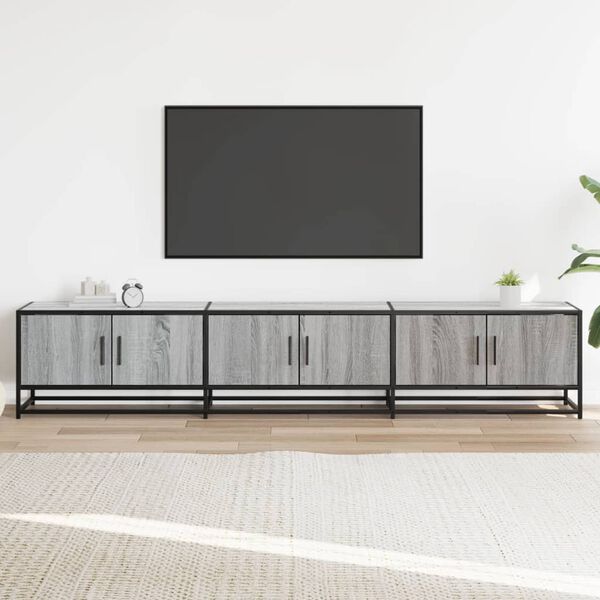 vidaXL TV Cabinet Grey Sonoma 210x35x41 cm Engineered Wood