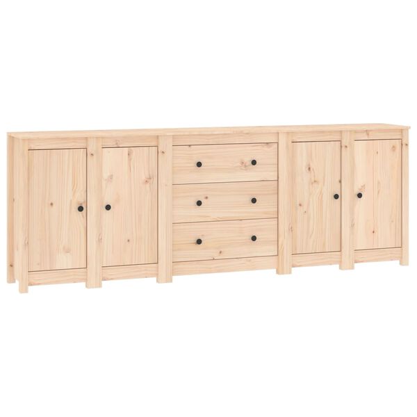 vidaXL Sideboard 230x35x80 cm Solid Wood Pine