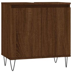 vidaXL Bathroom Cabinet Brown Oak 58x33x60 cm Engineered Wood