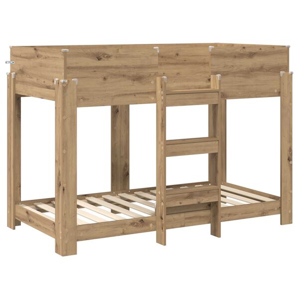 vidaXL Bunk Bed for Kids Artisan Oak 80 x 160 cm Engineered Wood
