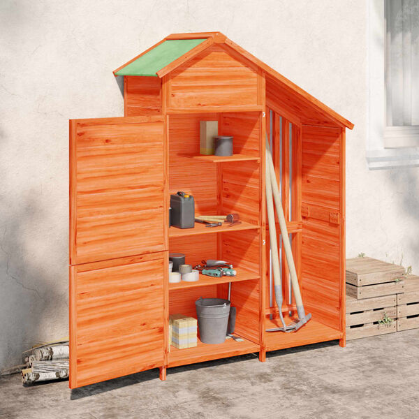 vidaXL Garden Tool Shed Brown 120x53.5x170 cm Solid Wood Pine