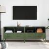 vidaXL TV Cabinets 2 pcs Olive Green 68x39x50.5 cm Steel