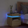 vidaXL Bedside Cabinet with LED Lights Sonoma Oak 40x39x48.5 cm
