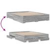 vidaXL Bed Frame with Drawers without Mattress Grey Sonoma 150x200 cm King Size