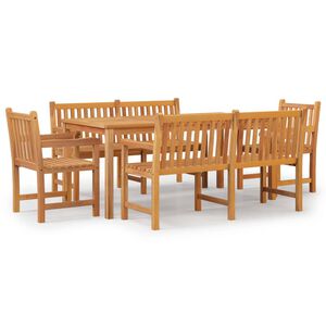 vidaXL 5 Piece Garden Dining Set Solid Wood Teak