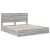 vidaXL Storage Bed Grey Sonoma 200 x 200 cm Engineered Wood