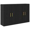 vidaXL Wall-mounted Cabinet 2 pcs Black Oak 69.5 x 34 x 90 cm