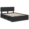 vidaXL Bed Frame with Headboard Black 140 x 200 cm Solid Pine Wood