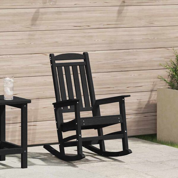 vidaXL Garden Rocking Chair Black 92 x 70 x 108cm HDPE