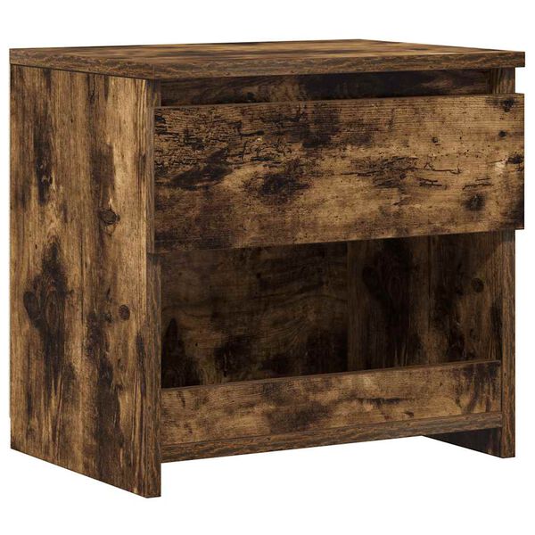 vidaXL Bedside Cabinet Smoked Oak 40x30x39 cm Engineered Wood