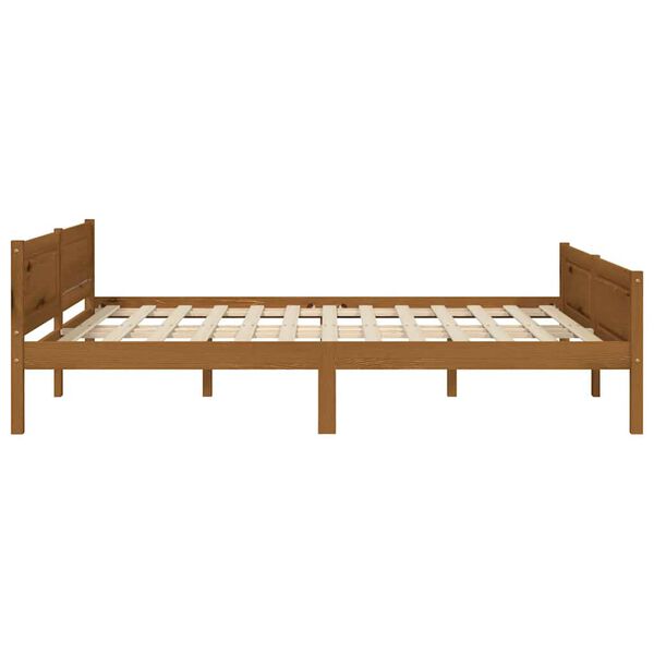 vidaXL Bed Frame without Mattress Solid Pinewood Honey Brown 160x200 cm