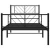 vidaXL Metal Bed Frame without Mattress with Footboard Black 90x190cm