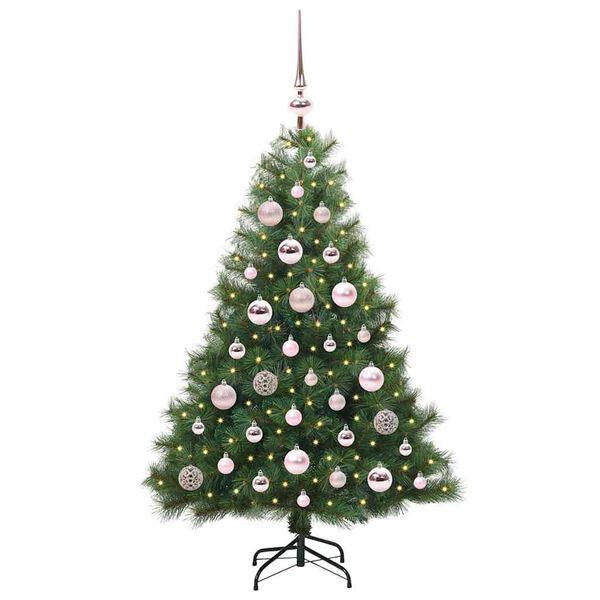 vidaXL Artificial Christmas Tree with 150 LEDs Green 120 cm PE and PVC