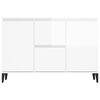 vidaXL Sideboard High Gloss White 102x35x70 cm Engineered Wood