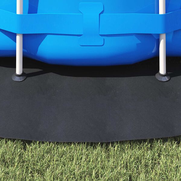 vidaXL Pool Ground Sheet Folding Black &Oslash; 366 cm Non-woven Fabric