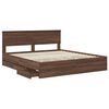 vidaXL Bed Frame with Drawer Brown Oak 200 x 200 cm Engineer Wood