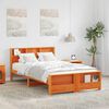 vidaXL Bed Frame with Headboard Wax Brown 120 x 190 cm Engineered Wood