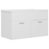 vidaXL Sink Cabinet with Built-in Basin White Engineered Wood