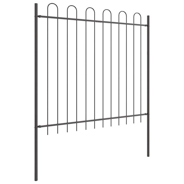 vidaXL Garden Fence 5 pcs Grey 8.5 x 1.5 m Powder-coated Steel