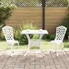 vidaXL Garden Table Set 3 pcs White Cast Aluminium