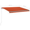 vidaXL Manual Retractable Awning with LED 300x250 cm Orange and Brown
