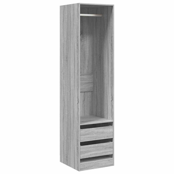 vidaXL Wardrobe with Drawers Grey Sonoma 50x50x200 cm Engineered Wood