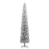 vidaXL Slim Christmas Tree with Stand and Flocked Snow 270 cm PVC