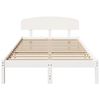 vidaXL Bed Frame with Headboard White 140 x 190 cm Solid Pine Wood