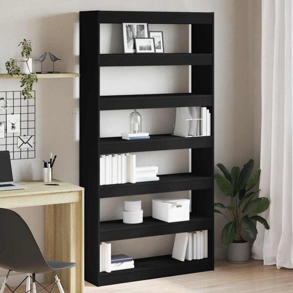 vidaXL Book Cabinet Black 100 x 30 x 198 cm Engineered Wood