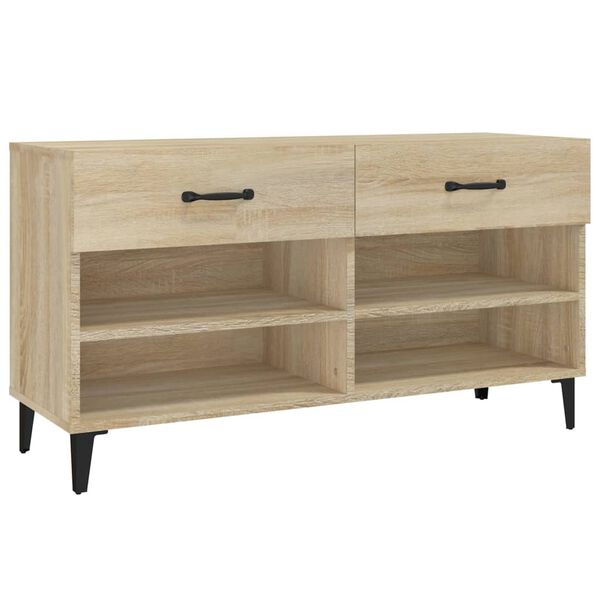 vidaXL Shoe Cabinet Sonoma Oak 102x35x55 cm Engineered Wood