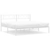 vidaXL Metal Bed Frame without Mattress with Headboard White 200x200cm