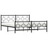 vidaXL Metal Bed Frame without Mattress with Footboard Black 180x200cm